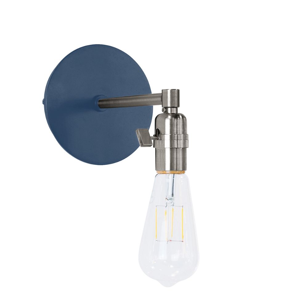 Montclair Lightworks SCM400-50-96 Uno 2" wall sconce, Navy with Brushed Nickel hardware